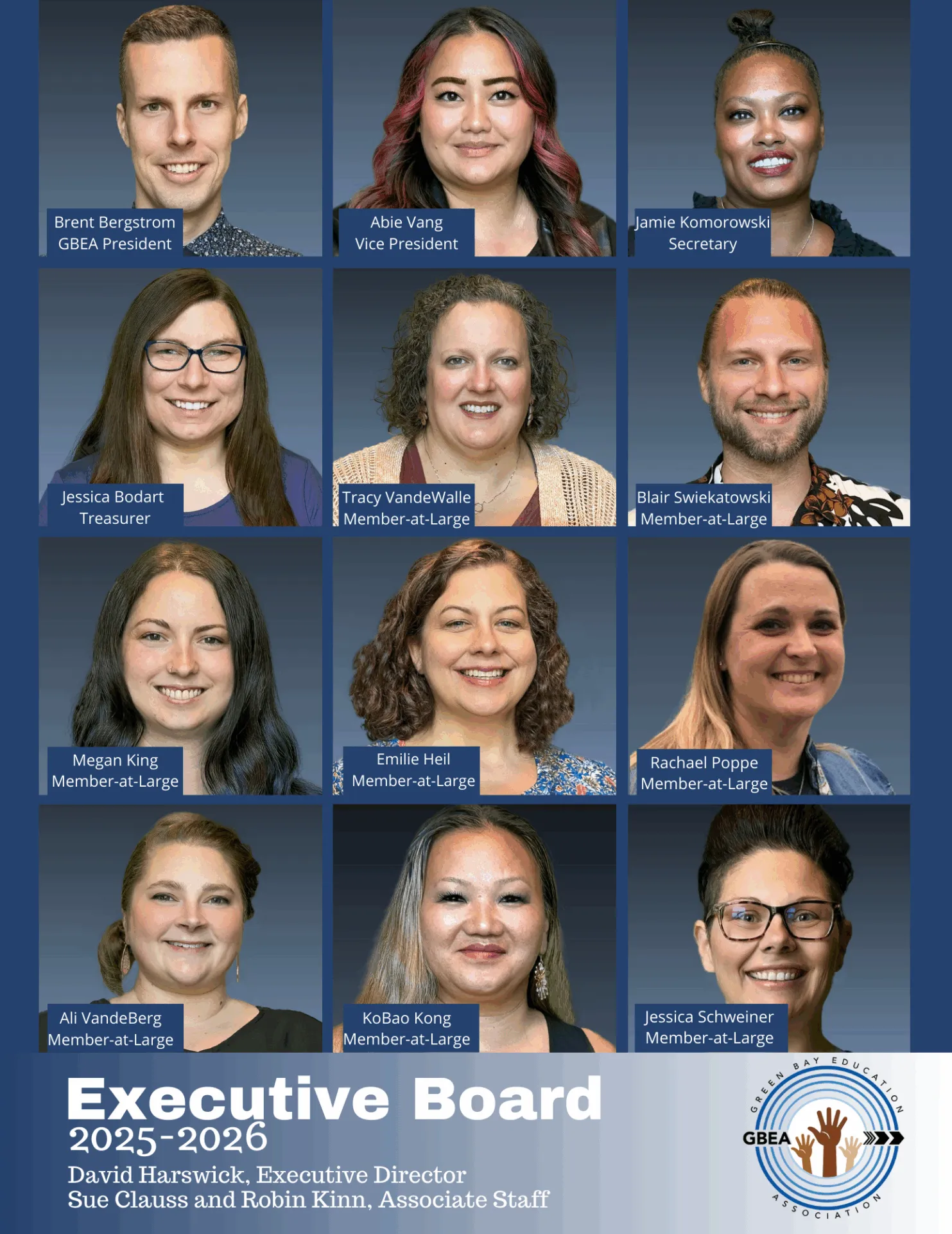 Green Bay Education Assocation executive board photos and names