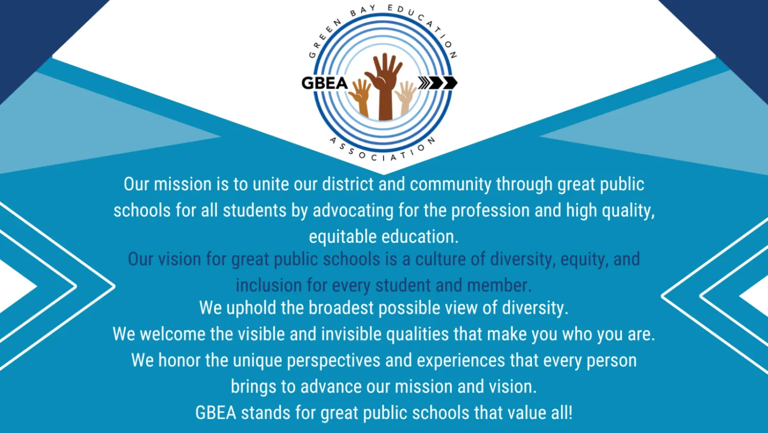 GBEA cover photo with mission statement and logo