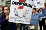 ICE protesters with signs