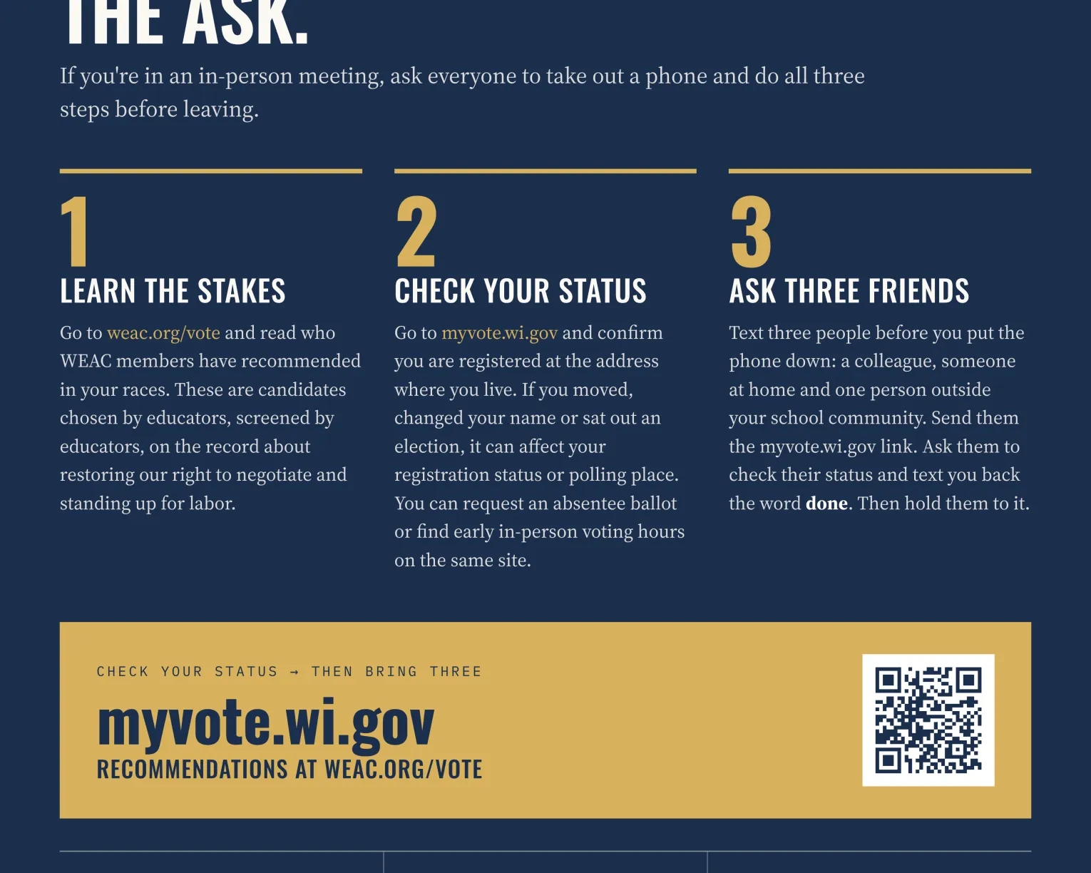 three things to do to promote the vote