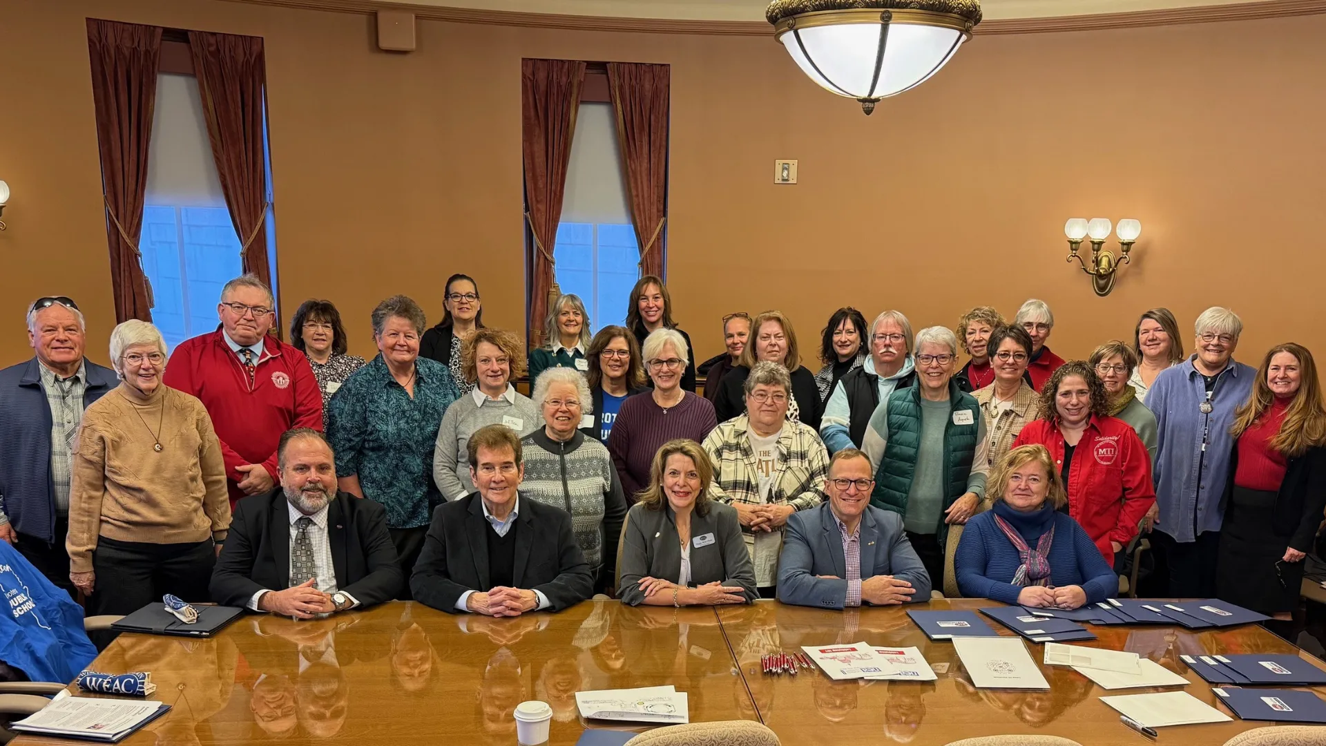 WEAC Retired group photo during lobby day event January 2026