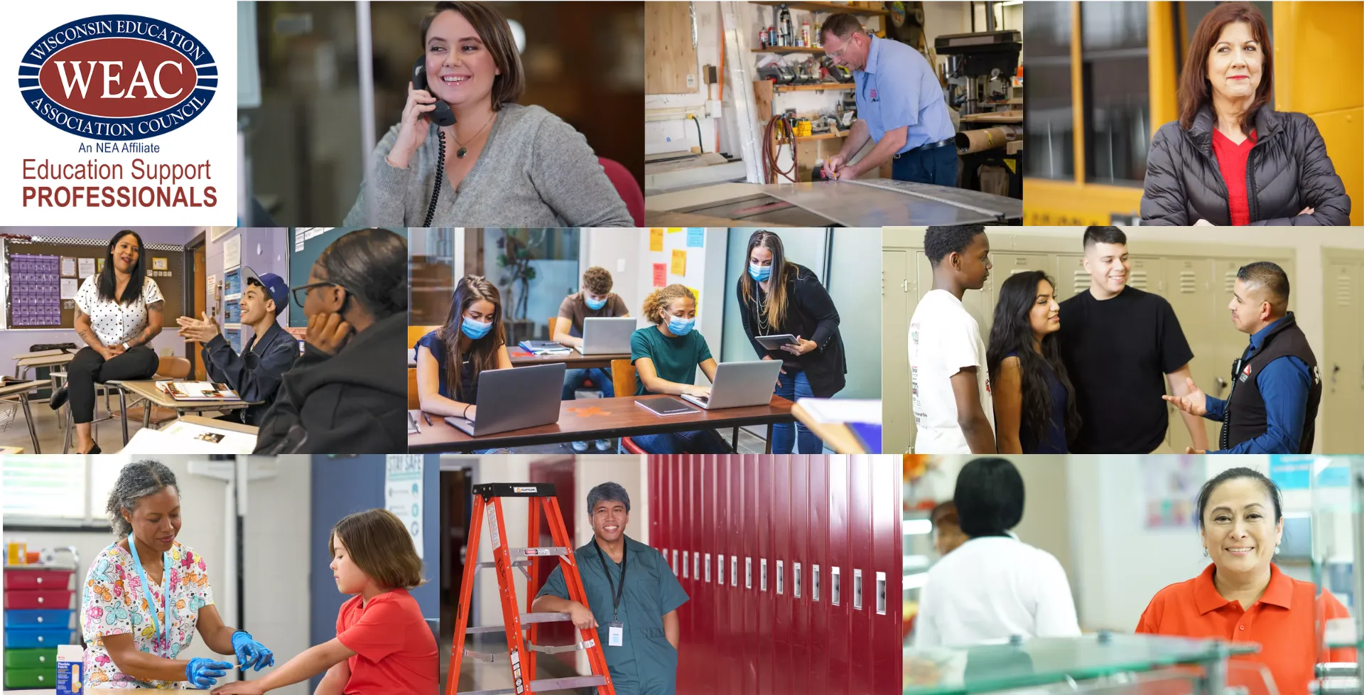 photo array of all 9 ESP job types