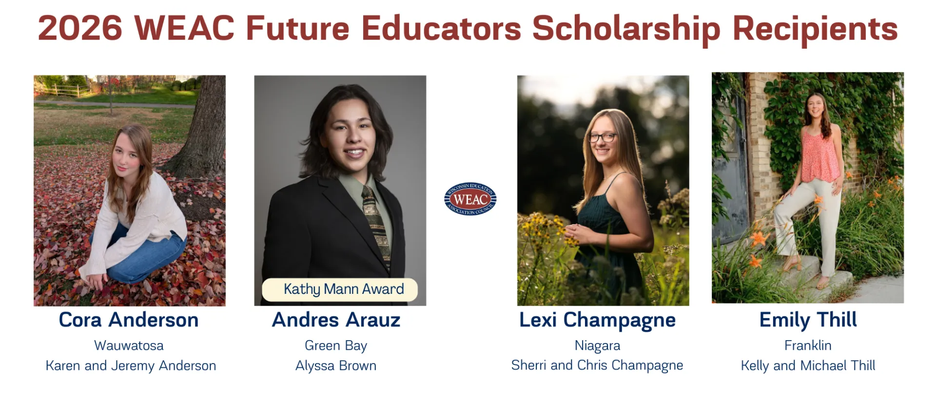 Scholarship winners graphic 2026