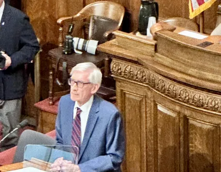 Governor Evers delivering State of State address