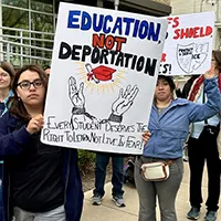 ICE protesters with signs