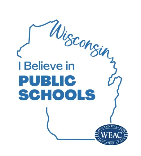 I believe in public schools blue white logo