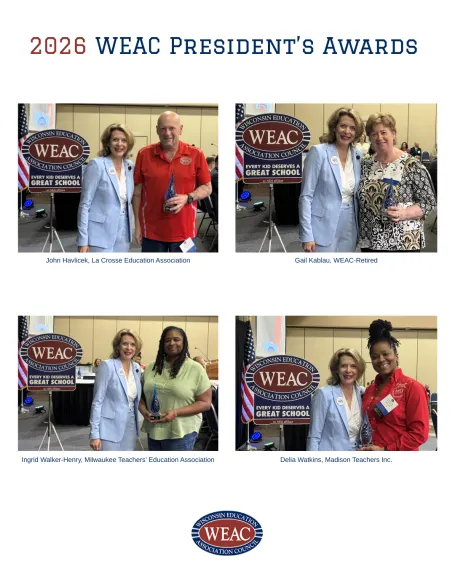 Graphic with President's Award 2026 recipients