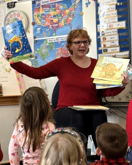 Teacher with books