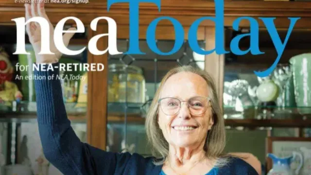 NEA Today cover from January 2026 showing a retiree with a big smile